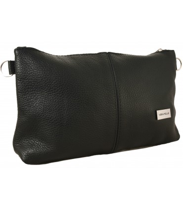 Skórzana Torebka Shopper Listonoszka Skóra Naturalna Model 2w1 Czarna