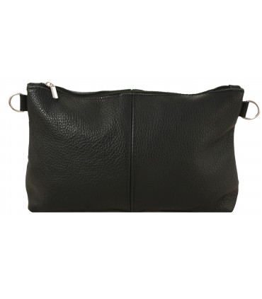 Skórzana Torebka Shopper Listonoszka Skóra Naturalna Model 2w1 Czarna