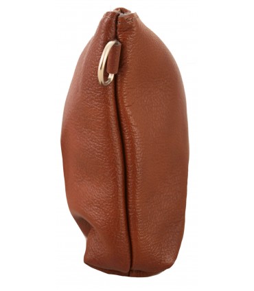 Skórzana Torebka Shopper Listonoszka Skóra Naturalna Model 2w1 Brązowo-ruda/KASZTAN