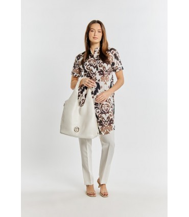 Monnari Torebka damska Shopper Listonoszka Model 2w1 Kolekcja Premium Beżowy