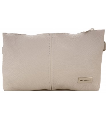 Skórzana Torebka Shopper Listonoszka Skóra Naturalna Model 2w1 Beżowa