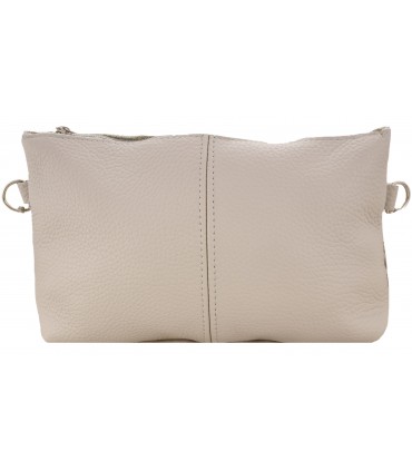 Skórzana Torebka Shopper Listonoszka Skóra Naturalna Model 2w1 Beżowa