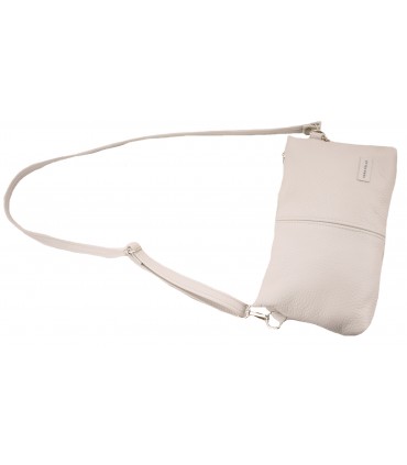 Skórzana Torebka Shopper Listonoszka Skóra Naturalna Model 2w1 Beżowa