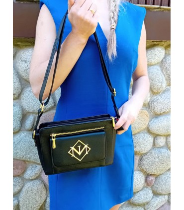 Monnari Torebka Damska Listonoszka Z kieszoną i biżuteryjnym logo