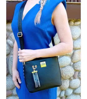 copy of Monnari handbag made in Poland Black handbag with jewelery, crossbody bag