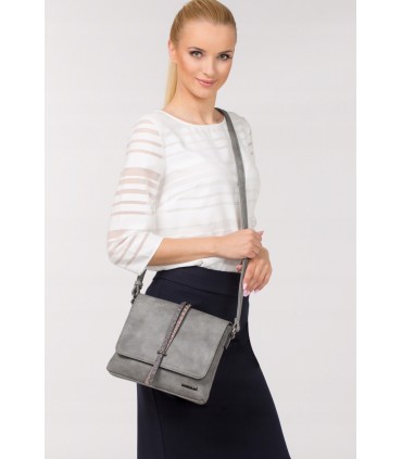 Monnari handbag made in Poland Gray handbag with jewelery, crossbody bag
