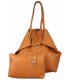 copy of Leather Cognac 2in1 bag with a cosmetic bag,oversize handbag