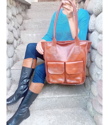 copy of Torebka Skórzana Worek Skóra Naturalna 2w1