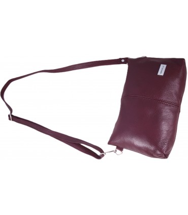Skórzana Torebka Shopper Listonoszka Skóra Naturalna Model 2w1 BURGUND