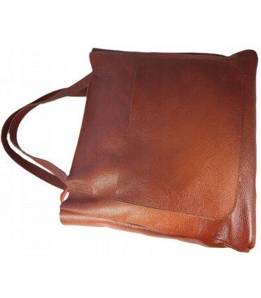Torebka Damska Skórzana Shopper Skóra Naturalna Vera Pelle Premium KASZTAN