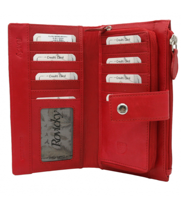 Skórzany Portfel Vintage czerwony SKÓRA NATURALNA Pleciona skóra