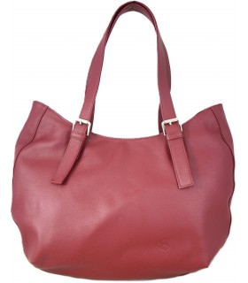 Torebka Damska Skórzana ŁÓDKA Shopper Vera Pelle SKÓRA NATURALNA PREMIUM BURGUND