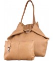 copy of Leather Cognac 2in1 bag with a cosmetic bag,oversize handbag