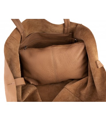 copy of Leather Cognac 2in1 bag with a cosmetic bag,oversize handbag