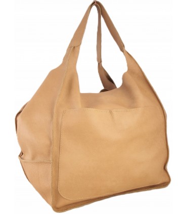 copy of Leather tote Bag, Leather cognac oversized handbag, 2-in-1 model with a cosmetic bag