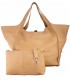 copy of Leather tote Bag, Leather cognac oversized handbag, 2-in-1 model with a cosmetic bag