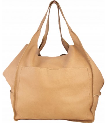 copy of Leather tote Bag, Leather cognac oversized handbag, 2-in-1 model with a cosmetic bag