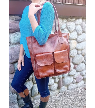 copy of Torebka skórzana Worek Shopper Skóra naturalna Czarna