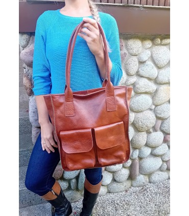 copy of Torebka skórzana Worek Shopper Skóra naturalna Czarna