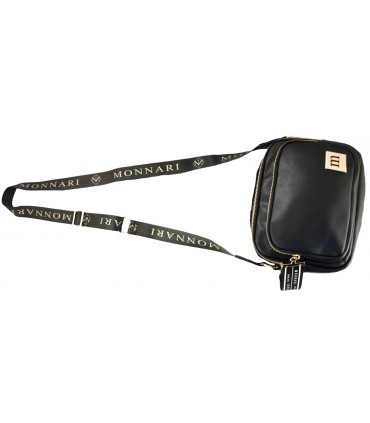 Monnari Torebka Listonoszka 2 przegrody Kolecja PREMIUM Czarna z zawieszką