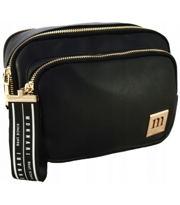 Monnari Torebka Listonoszka 2 przegrody Kolecja PREMIUM Czarna z zawieszką