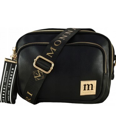 Monnari Torebka Listonoszka 2 przegrody Kolecja PREMIUM Czarna z zawieszką