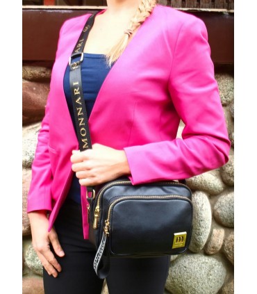 Monnari Torebka Listonoszka 2 przegrody Kolecja PREMIUM Czarna z zawieszką