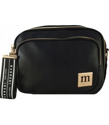 Monnari Torebka Listonoszka 2 przegrody Kolecja PREMIUM Czarna z zawieszką