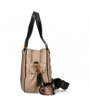 Ego torebka Kuferek DWUKOMOROWA Eko SKÓRA 2 paski  MOKKA