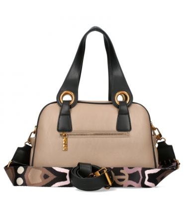 Ego torebka Kuferek DWUKOMOROWA Eko SKÓRA 2 paski  MOKKA