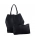 2in1 black leather handbag with a cosmetic bag