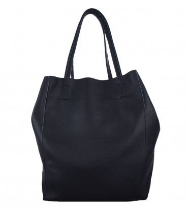 Skórzana Czarna torebka 2w1 z kosmetyczką