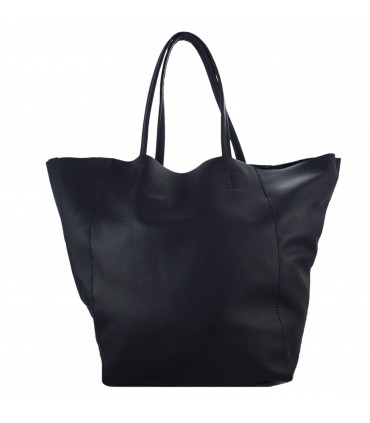 Skórzana Czarna torebka 2w1 z kosmetyczką