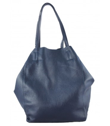 Skórzana Granatowa torebka 2w1 z kosmetyczką