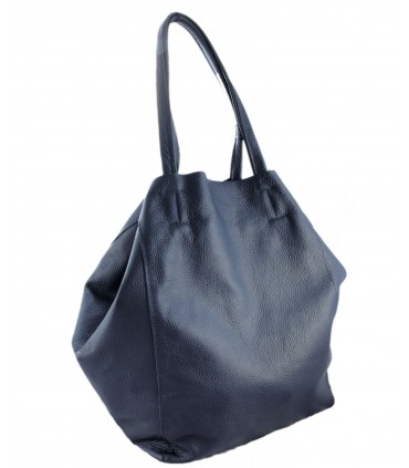 Skórzana Granatowa torebka 2w1 z kosmetyczką