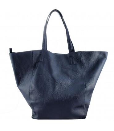 Skórzana Granatowa torebka 2w1 z kosmetyczką