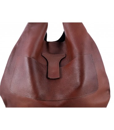 Cognac leather handbag, leather bag, soft leather