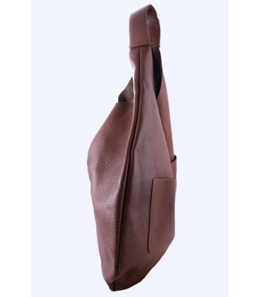 Cognac leather handbag, leather bag, soft leather