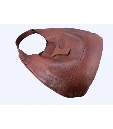 Cognac leather handbag, leather bag, soft leather