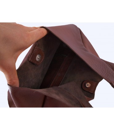 Cognac leather handbag, leather bag, soft leather