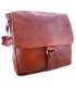 Leather cognac brown handbag, crossbody bag