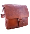 Leather cognac brown handbag, crossbody bag