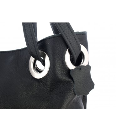 Skórzana czarna torebka/aktówka/shopper