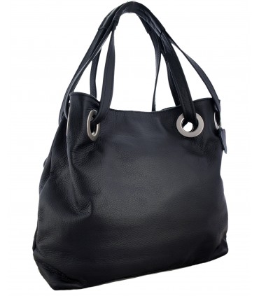 Skórzana czarna torebka/aktówka/shopper