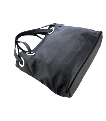 Skórzana czarna torebka/aktówka/shopper