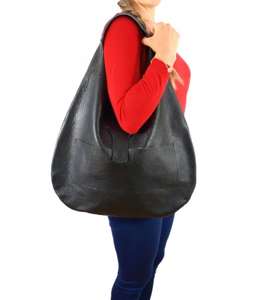 Leather Black Oversize Bag