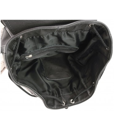 Leather capacious Classic Backpack in a cognac color with a fringe