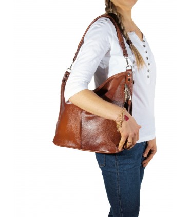 Braunes Leder Geldbörse / Sack / Messenger Bag mit Fransen und Geldbörse