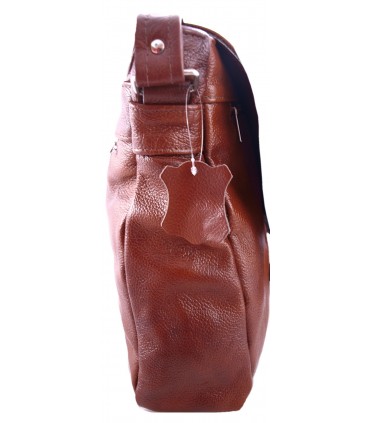 Skórzana brązowo-ruda listonoszka