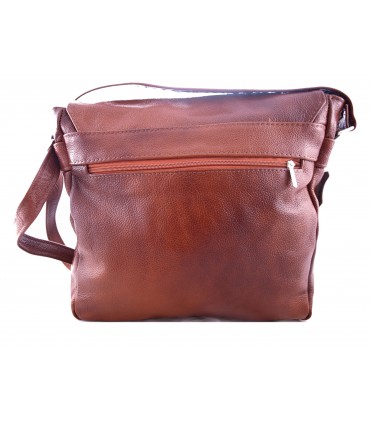 Skórzana brązowo-ruda listonoszka